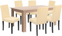 Leziter Leon 6+1 étkező garnitúra sonoma tölgy-bézs (LOLYET160ST_LKE-BE_6)