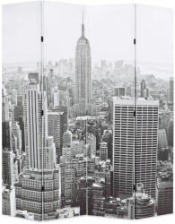 vidaXL fekete-fehér New York mintás paraván 160 x 170 cm (245858)