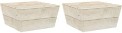 vidaXL 2 db impregnált lucfenyő kerti asztal 60 x 60 x 30 cm (315635)