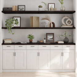 vidaXL sötétbarna kezelt tömör tölgyfa fali polc 200 x 60 x (2-4) cm (363850)