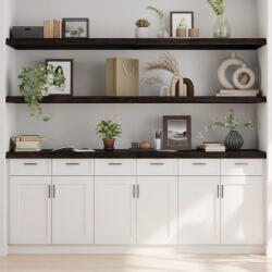 vidaXL sötétbarna kezelt tömör tölgyfa fali polc 200 x 60 x (2-6) cm (363851)