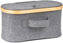 Tárolódoboz G21 30 x 15 x 15 cm, bambusz fedéllel, szürke (63555303) - valora