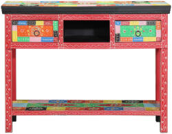 vidaXL Színes Konzolasztal 100x30x75 cm Tömör Mangófából (4017567)