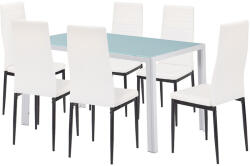 Leziter Mabel 6+1 étkező garnitúra fehér-fekete (LOLUAV140W_DA258WB_6)