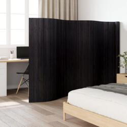 vidaXL Fekete bambusz térelválasztó szélessége 600 cm magassága 165 cm (377004)