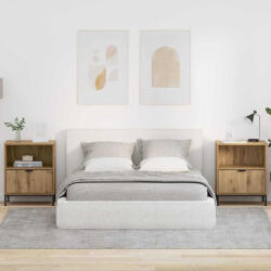 vidaXL Éjjeliszekrények 2 pcs kézműves tölgy 49 x 36 x 61 cm Faanyag (883493)