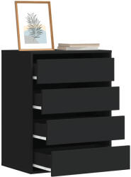 vidaXL fekete szerelt fa fiókos sarokszekrény 60 x 41 x 76 cm (852871)