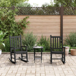 vidaXL 2 db fekete tömör nyárfa gyerekhintaszék (3281594) - valora