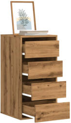 vidaXL kézműves tölgy szerelt fa fiókos sarokszekrény 40 x 41 x 76 cm (852869)