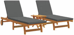 vidaXL Napozó 2-személy 3 pcs Barna Tömör Akácfa (3325207)