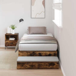 vidaXL Ágykeret tárolóval Füstölt tölgy 236.5 x 100 x 31.5 cm Faanyag (3335617)