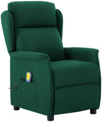 vidaXL Masszázsszék párnával Sötétzöld 93.5 x 67.5 x 101.5 cm szövet (348355)