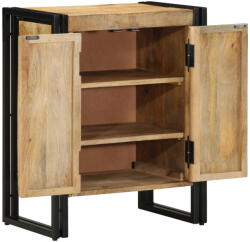 vidaXL Cipőtartó Fekete 30x30x40 cm Tömör mangófa és Acél (4102748)