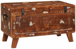 vidaXL Tároló Doboz zárral 70 x 35 x 40 cm tömör újrahasznosított fa (4104572)