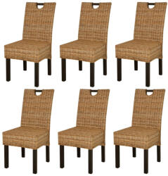 vidaXL 6 db Kubu rattan mangófa étkezőszék (274361)