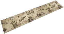 vidaXL barna mosható coffee feliratos bársony konyhaszőnyeg 60x300 cm (4005580)