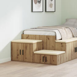 vidaXL Tárolószekrény - Jó Minőségű Tölgy, 108x41x40 cm, Műgyanta (866674)