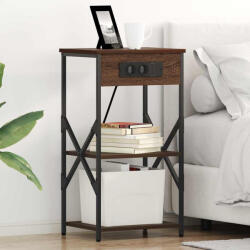 vidaXL Éjjeliszekrény polcokkal barna tölgy 41 x 31 x 76 cm Faanyag (859533)