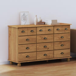 vidaXL Fiókos Szekrény ASKIM Barna 79 x 40 x 133, 5 cm Tömör fenyőfa (4105427)