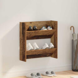 vidaXL Fali cipőtartók polcokkal Falra szerelhető Öreg fa Faanyag (875140)