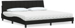 vidaXL fekete szövet ágy matraccal 200x200 cm (3310554)