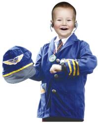  Pilóta: kabát, nyakkendő, sapka, mikrofon, óra, iránytű, lista (60101)