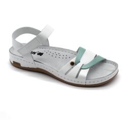 Leon Sandale confortabile Leon 961 Alb cu turcoaz