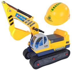 LEAN Toys Nagy kotrógép építőipari motoros sisak sárga