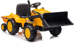 LEAN Toys Akkumulátoros traktor pótkocsival S617 sárga