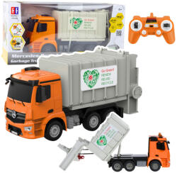 DOUBLE E Mercedes-Benz Antos távirányítós szemetesautó RC narancssárga 1: 26