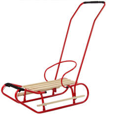 LEAN Sport Fém szán tolórúd háttámlával, piros pánttal