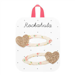  Rockahula Kids Apró virágos csillogó szív hajcsatok (2db)