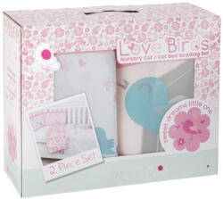 CuddleCo Set de pat 2 piese pentru bebelusi Comfi-dreams Lovebirds 843022 Lenjerii de pat bebelusi‎, patura bebelusi