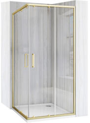 Rea Cabina de dus Rea City cu cadita neagra 90x90 cm auriu periat (KPL-K6445)