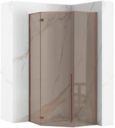 Rea Cabina de dus DIAMOND cu cadita alba 90x90 cm cupru periat (KPL-K6966)