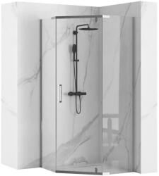 Rea Cabina de dus AXIN cu cadita neagra 90x90 crom (KPL-K1779)
