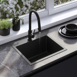 Rea Chiuveta inox Leo 50 cu baterie negru (KPL-96005) Chiuveta