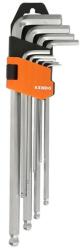 Kendo extra hosszú gömbvégű imbuszkulcs készlet 9db 1, 5-10mm (040208-0736)