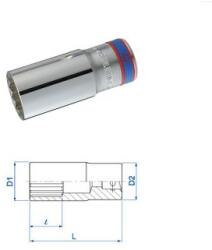 KING TONY kézi hosszú dugókulcsfej 1/2" 28mm 12* CRV (423028M)