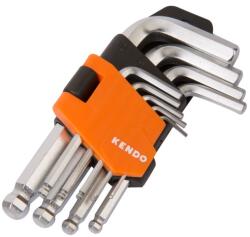 Kendo gömbvégű rövid imbuszkulcs készlet 9db-os 1, 5-10mm (040208-0734)