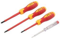 Kendo szigetelt csavarhúzó készlet, 4 darabos, VDE 1000V (040302-0227)