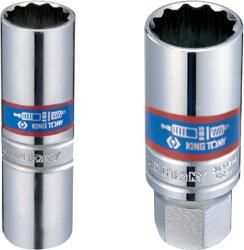 KING TONY gyertya-dugókulcs 3/8" 18mm gumis 12* (36B018)