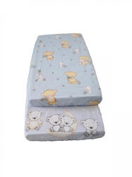 MyKids Cearceaf imprimat cu elastic albastru 160x80