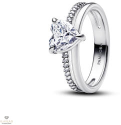 Pandora Szív dupla gyűrű 50-es méret - 193100C01-50