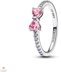 Pandora Szikrázó rózsaszín masnis gyűrű 50-es méret - 193510C01-50