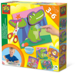 SES Creative Set creativ - Invat sa decupez si lipesc, animale (14042)