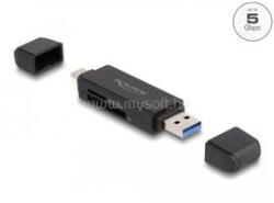 Delock SuperSpeed USB 5 Gbps kártyaolvasó USB Type-C / A-típusú SD és Micro SD memóriakártyákhoz (DL91004) (DL91004)