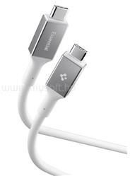 Spigen ESSENTIAL EB10020CC adatkábel (Type-C - Type-C, 100W, PD gyorstöltő, 200cm) FEHÉR (ACA08775) (ACA08775)