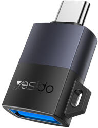Yesido OTG Adapter (GS31) - Type-C to USB, QC18W, Aluminum Alloy, Plug&Play - Szürke Yesido