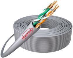 Emtex Cablu Emtex U/UTP, Cat. 5e, Cupru, 24AWG/1, manta PVC, Eca, Fluke Pass, cutie 305m, Gri (KAB-EMT13)